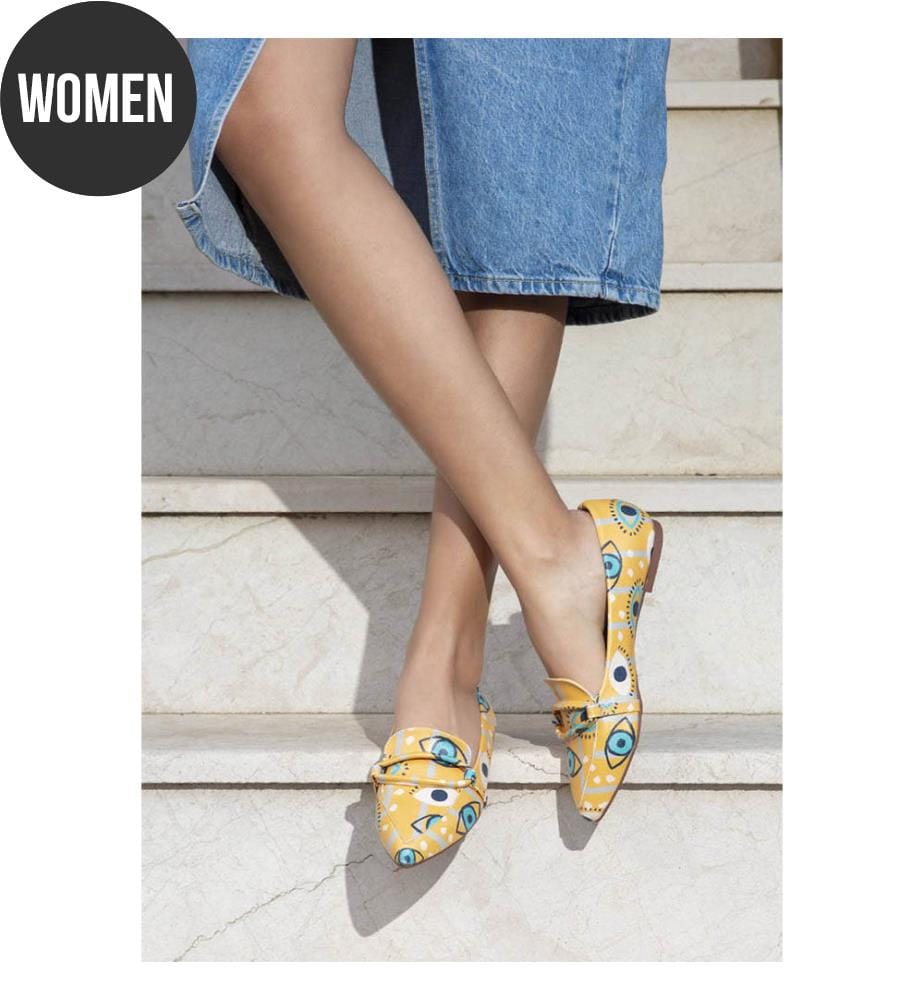 Flache Schuhe aus veganem Leder in Orange - See You Design