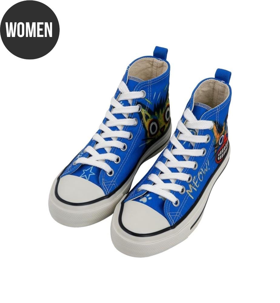 High Sneaker Meow Attack Muster - Blau