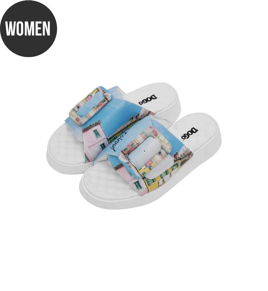 Pantoletten Burano Inselmotiv - Multicolor