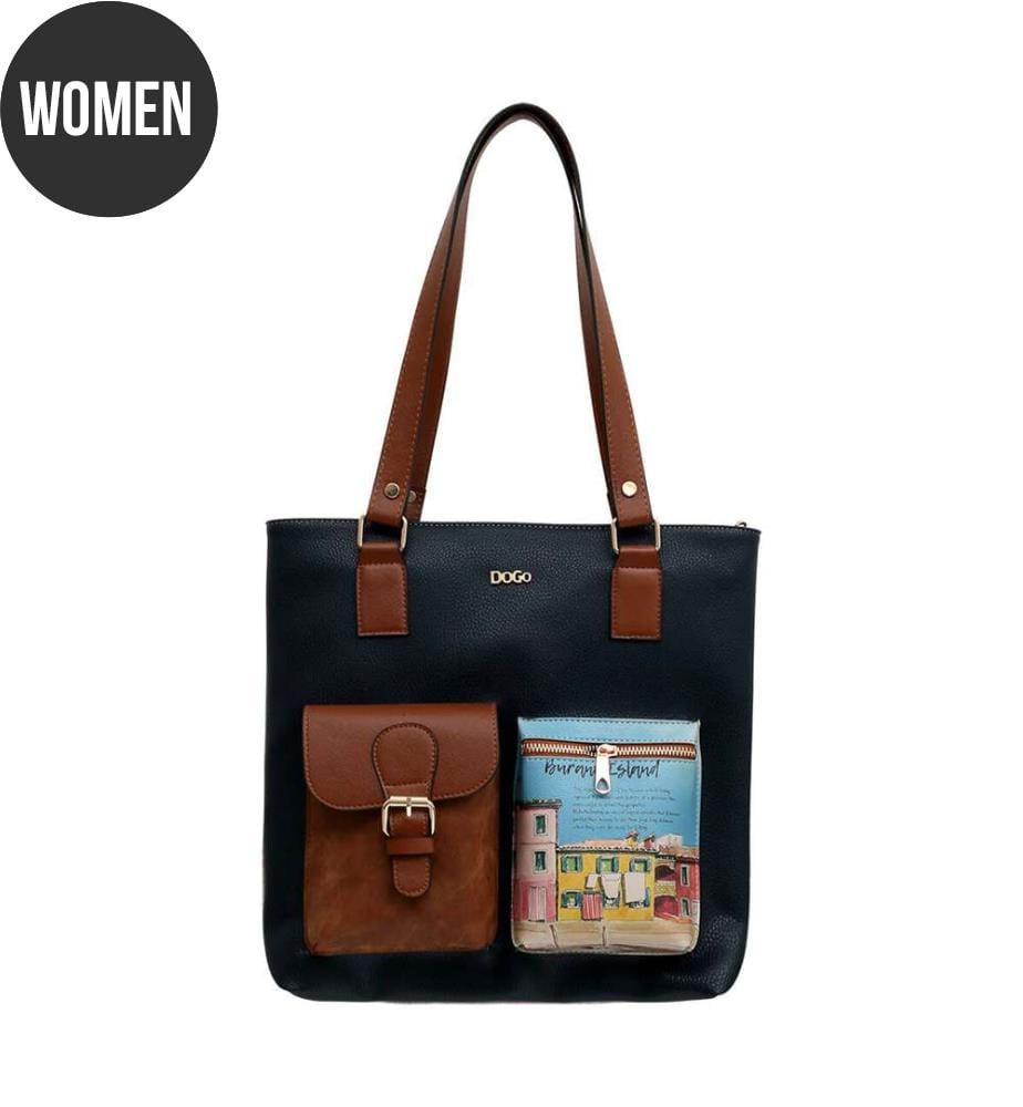Sac Shopping en vegan Burano Island Design - Bleu