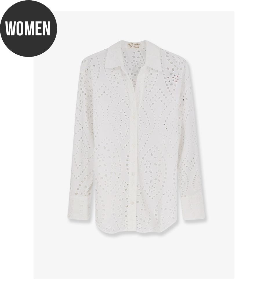 Chemise brodée en broderie anglaise Cristal - Blanc