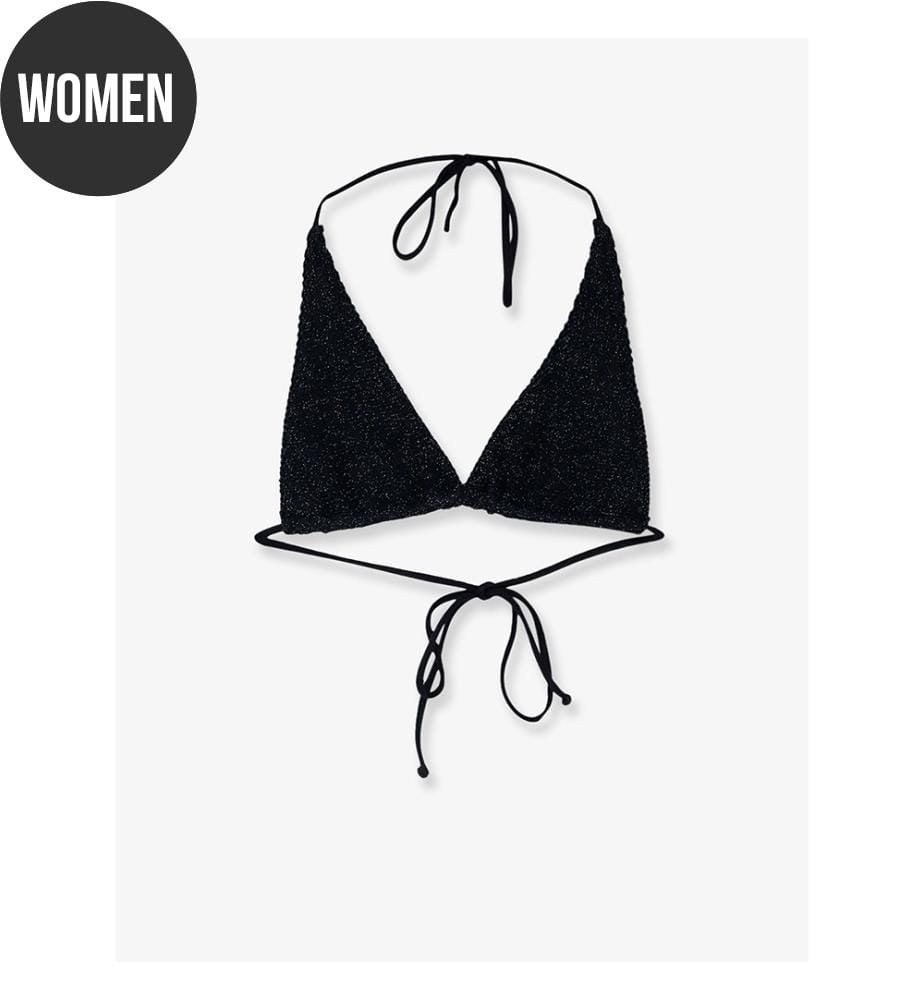 Guiana Crinkle Lurex Bikinioberteil - Schwarz