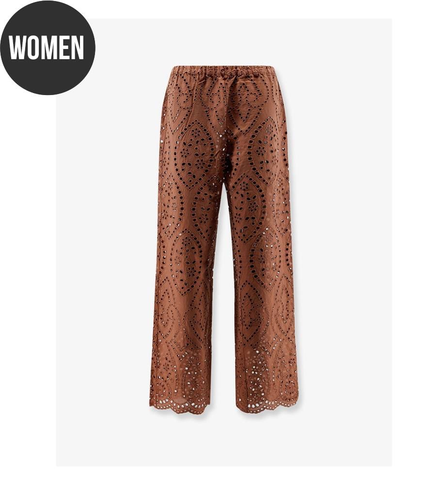 Inez sangallo lace trousers - Brown
