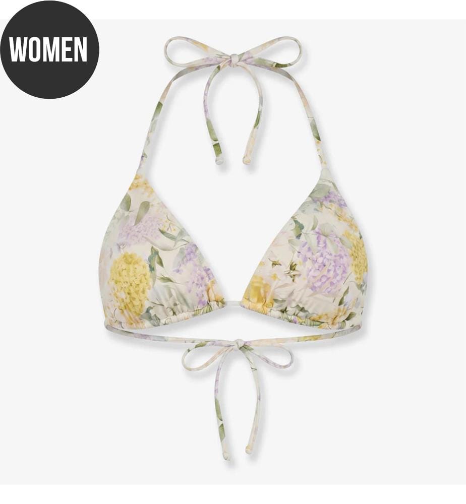 Haut de bikini Leah à imprimé « Lemony Flower » - Lemony Flower