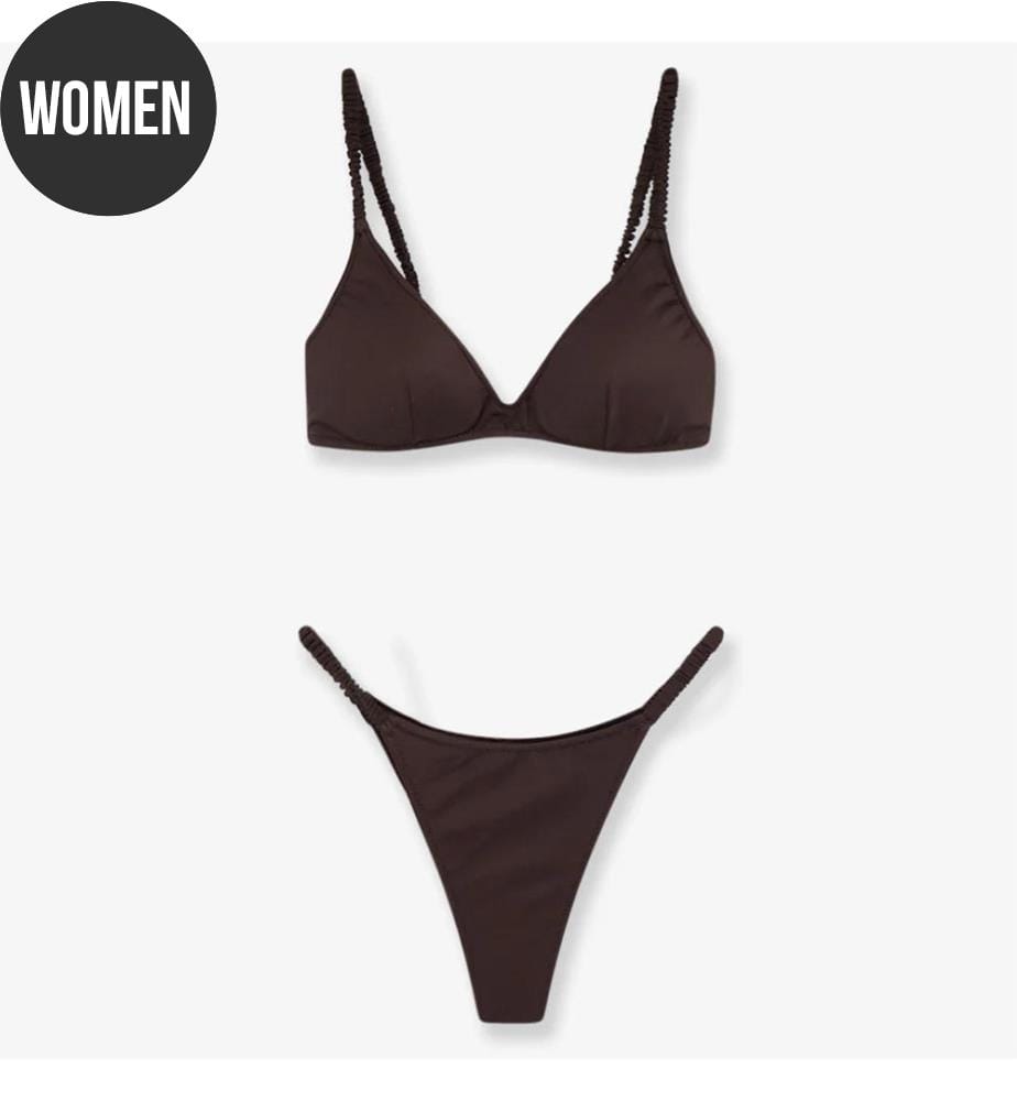 Moana nylon bikini - Dark Brown