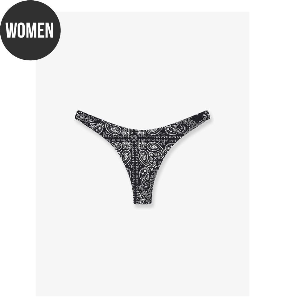 Bas de bikini en nylon extensible - Noir