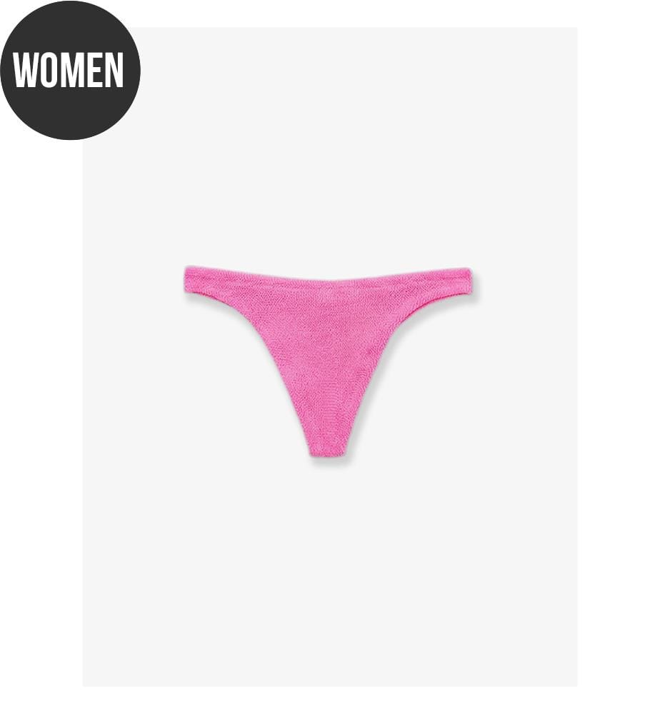 Bas de bikini en nylon extensible - Rose