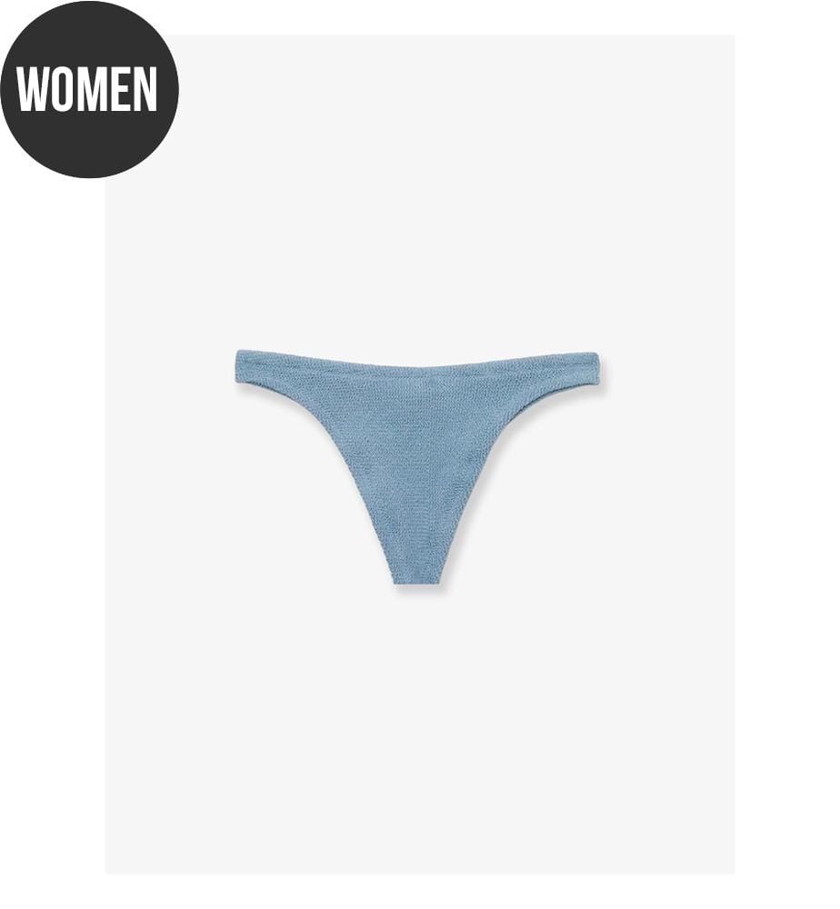 Bas de bikini en nylon extensible - Bleu