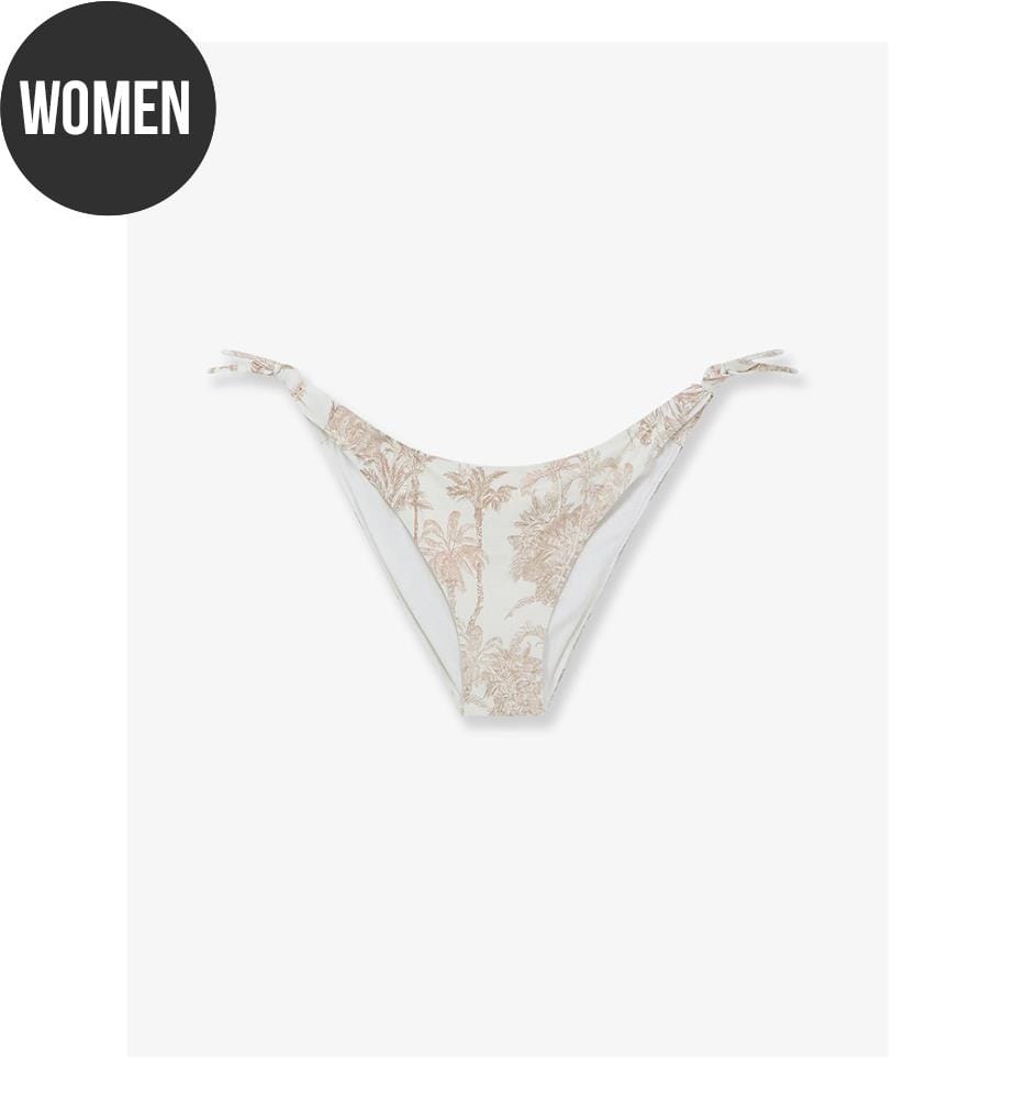 Yali bikini bottoms with floral print - Beige