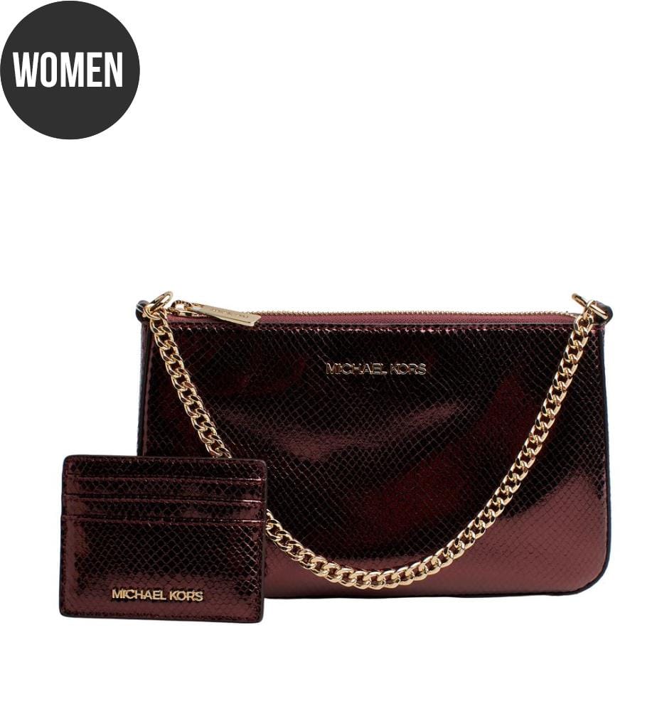 Damenhandtasche und Kartenetui - Bordeaux