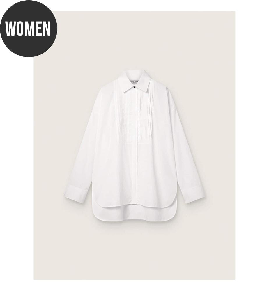 Camicia a pieghe oversize - Bianco