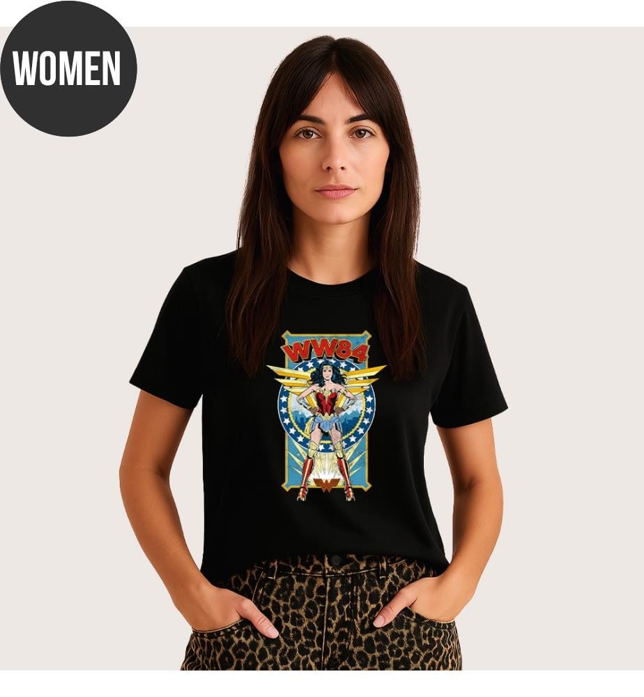 Schwarzes T-Shirt „Wonder Woman 84“