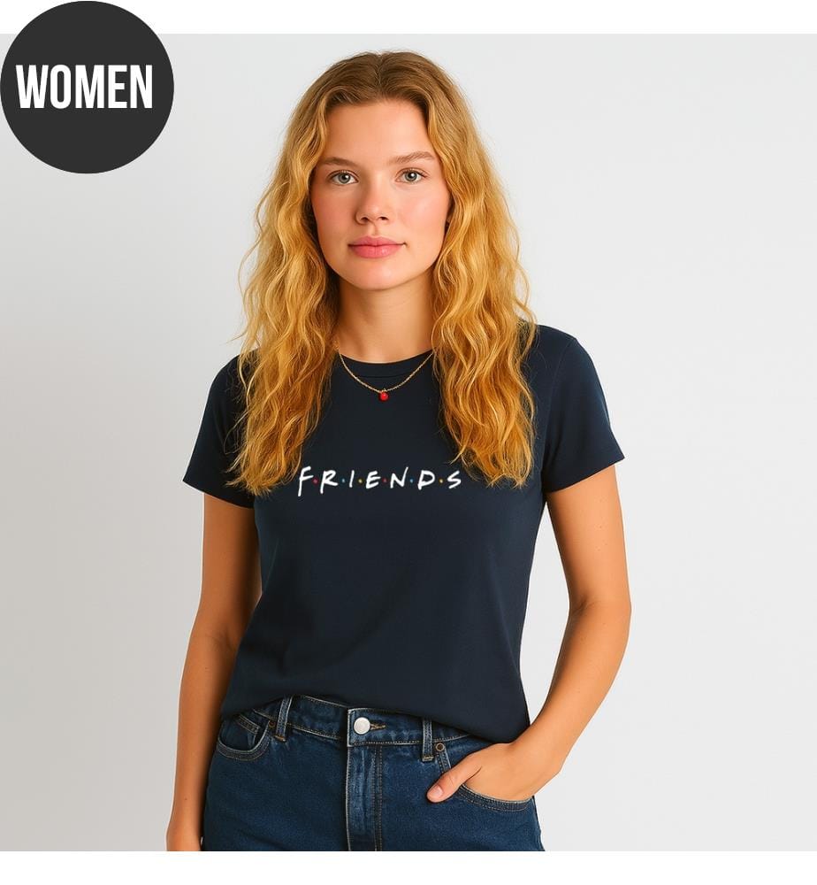 T-Shirt in Marineblau mit „Friends“-Logo