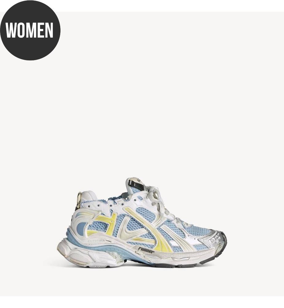 Niedrige Sneakers mit Schnürung - Blau & Gelb & Weiss