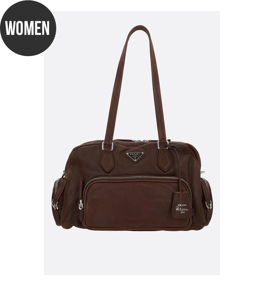 Grosse Handtasche aus gewaschenem Leder - Braun