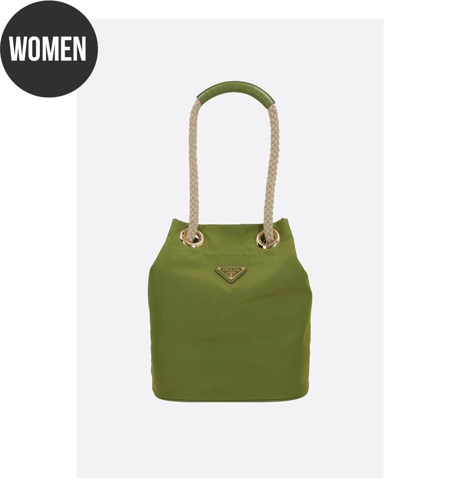 Kleine Prada Mariner Re-Nylon Eimertasche - Grün