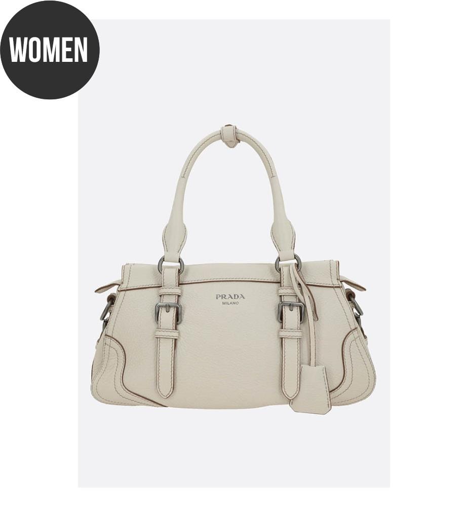 Grand sac à provisions en cuir martelé – Blanc