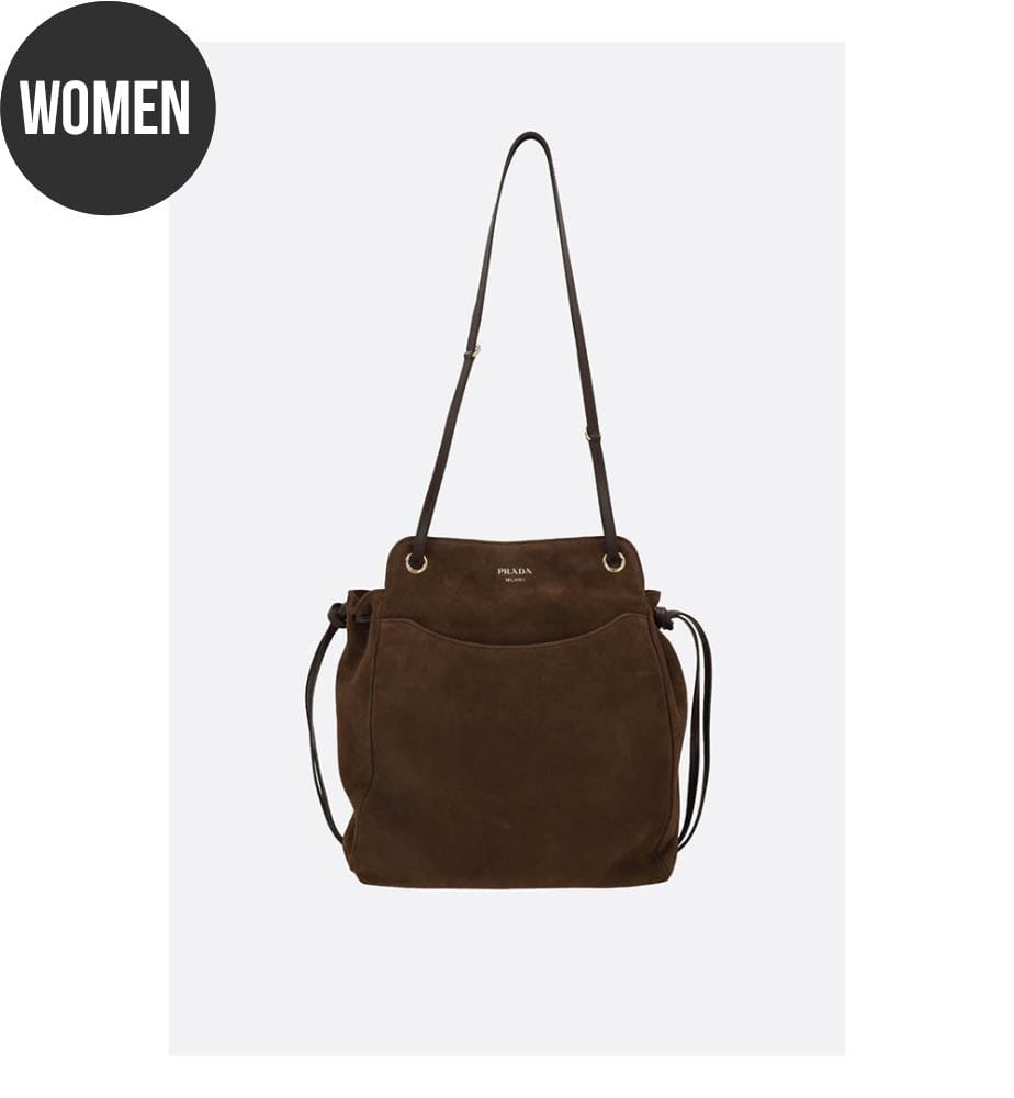 Sac à provisions moyen Carry en daim – Marron