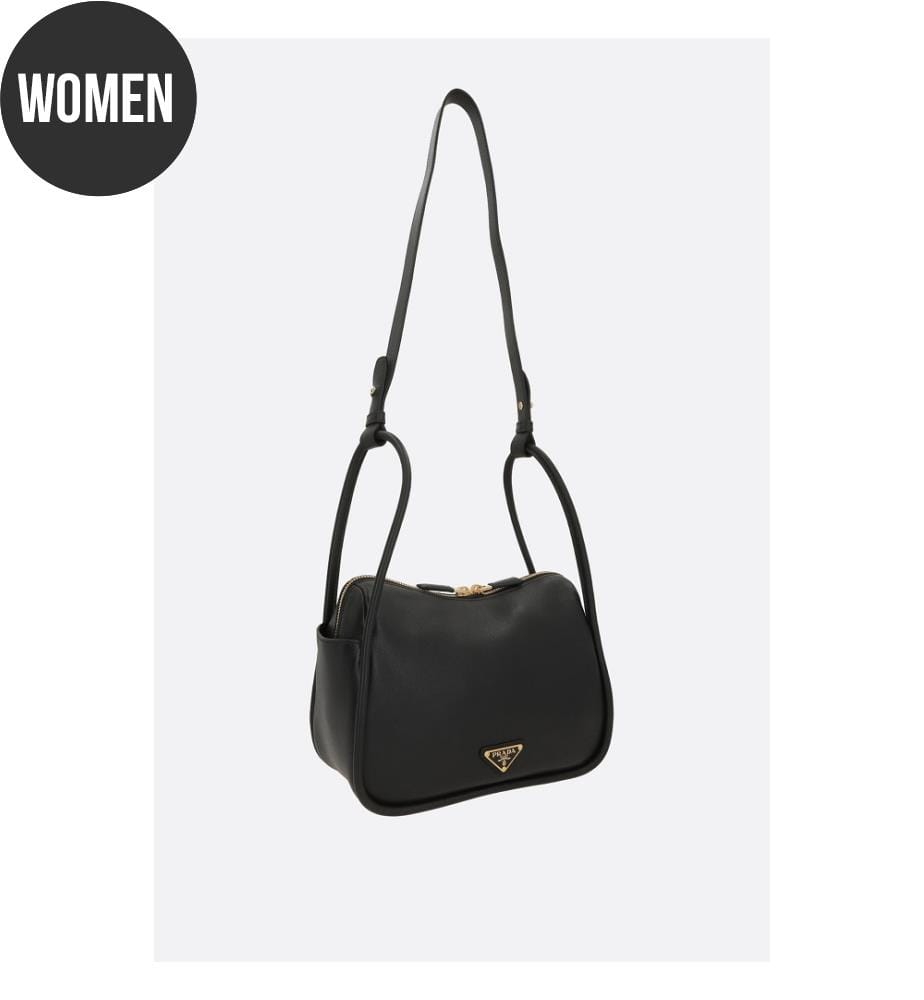 Handtasche „Darling“ aus weichem genarbtem Leder – Schwarz