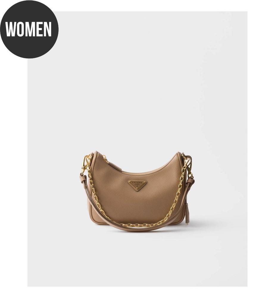 Re-Edition Mini Saffiano Ledertasche - Camel