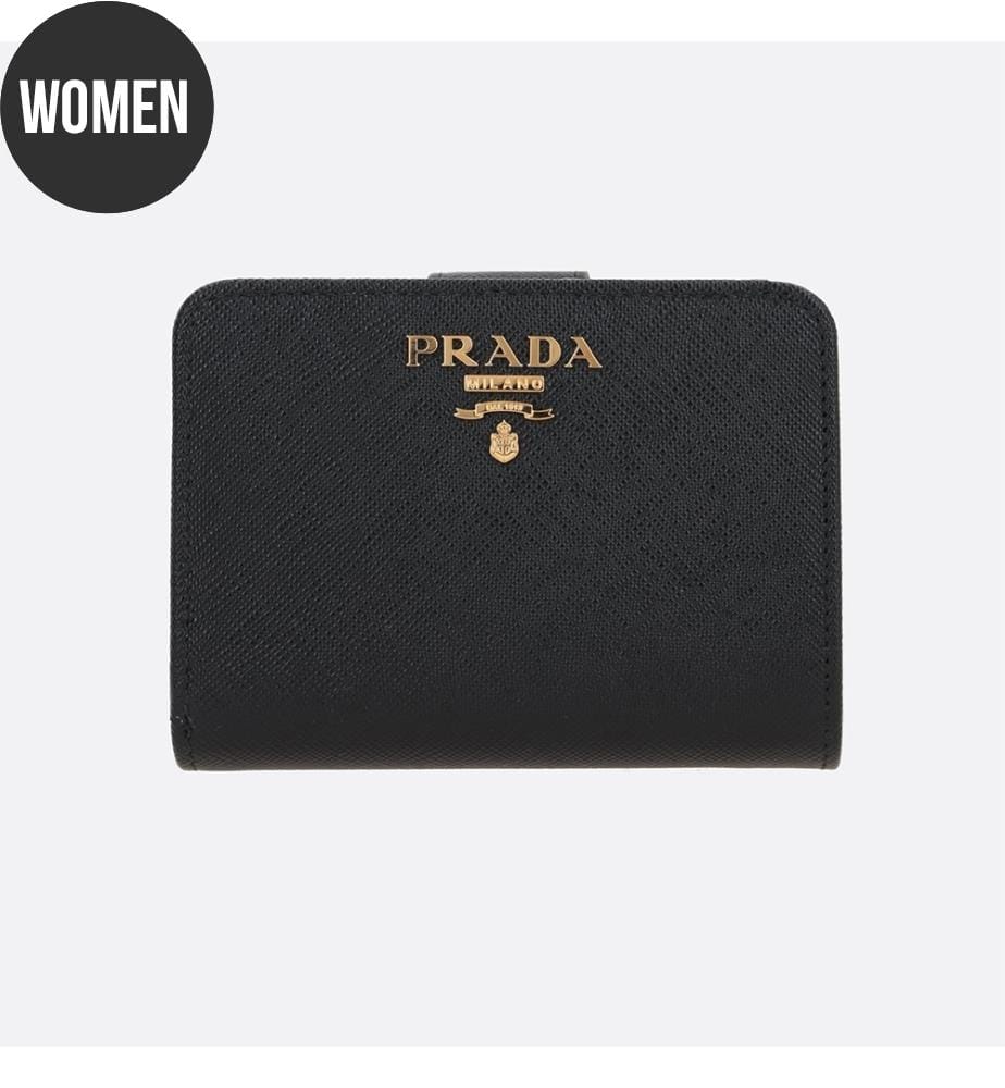 Petit portefeuille en cuir Saffiano - Noir