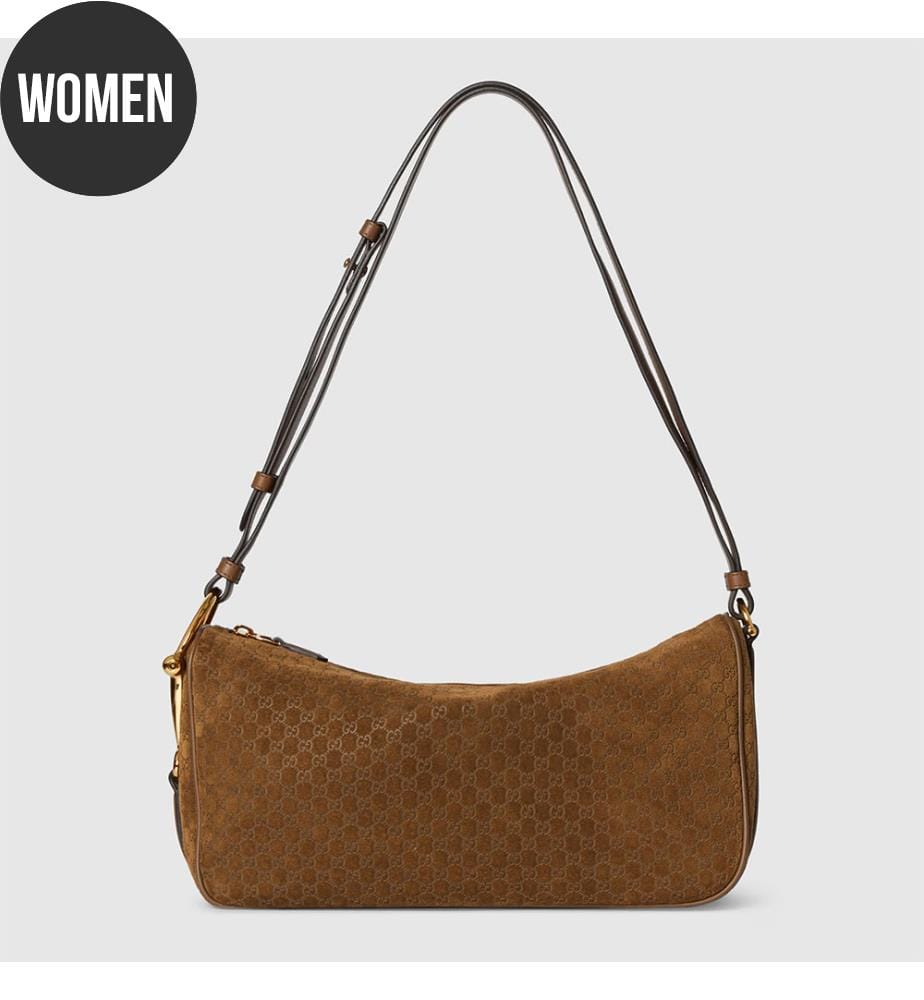 Half Horsebit Medium Schultertasche - Braun