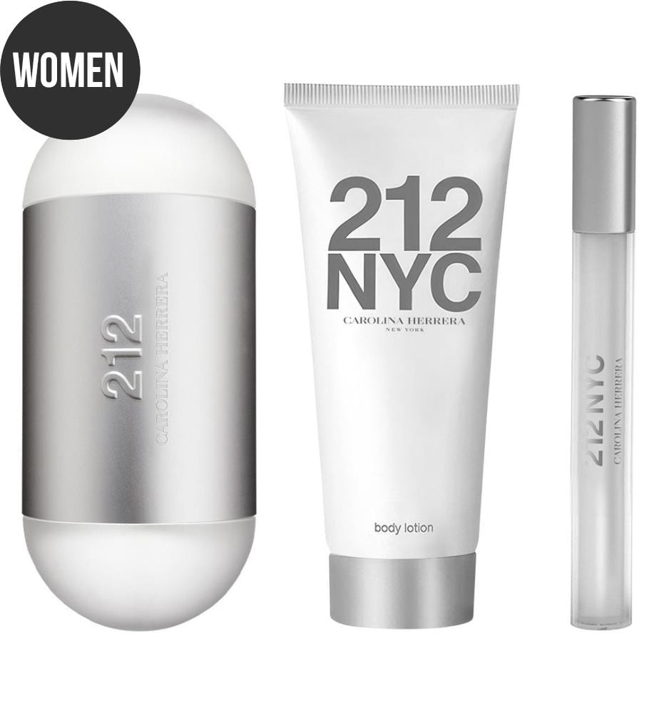 Eaux de Toilette Carolina Herrera 212 NYC Coffret - 100 ml + Body Lotion 100 ml + Mini 10 ml