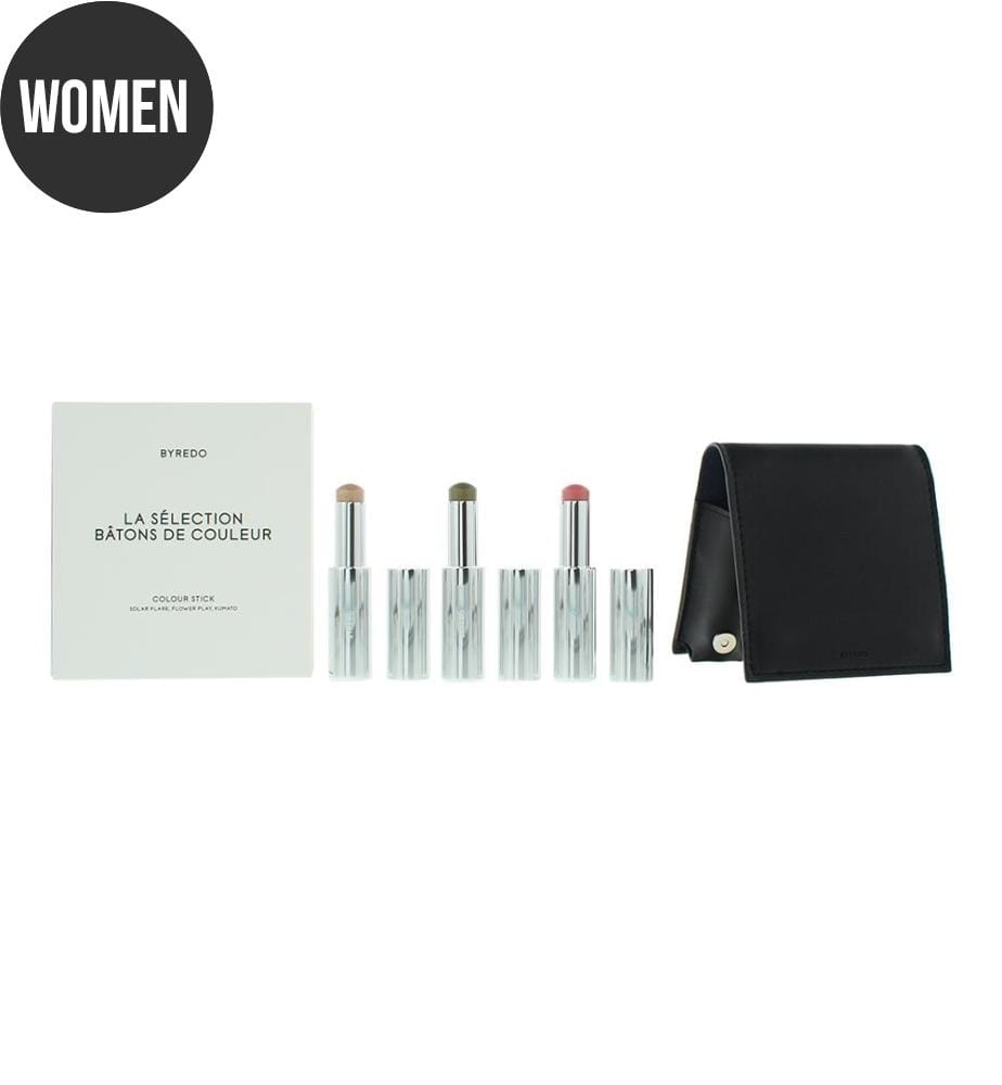 Set de 3 + pochette en cuir bleu foncé : Solar Flare Flower Play Kumato Stick Visage 3*3,5g
