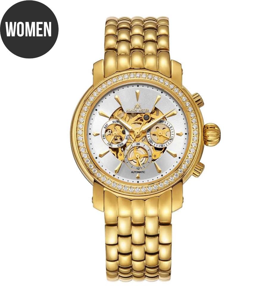 Montre automatique en acier inoxydable doré - 39 mm","detected_source_language":"EN