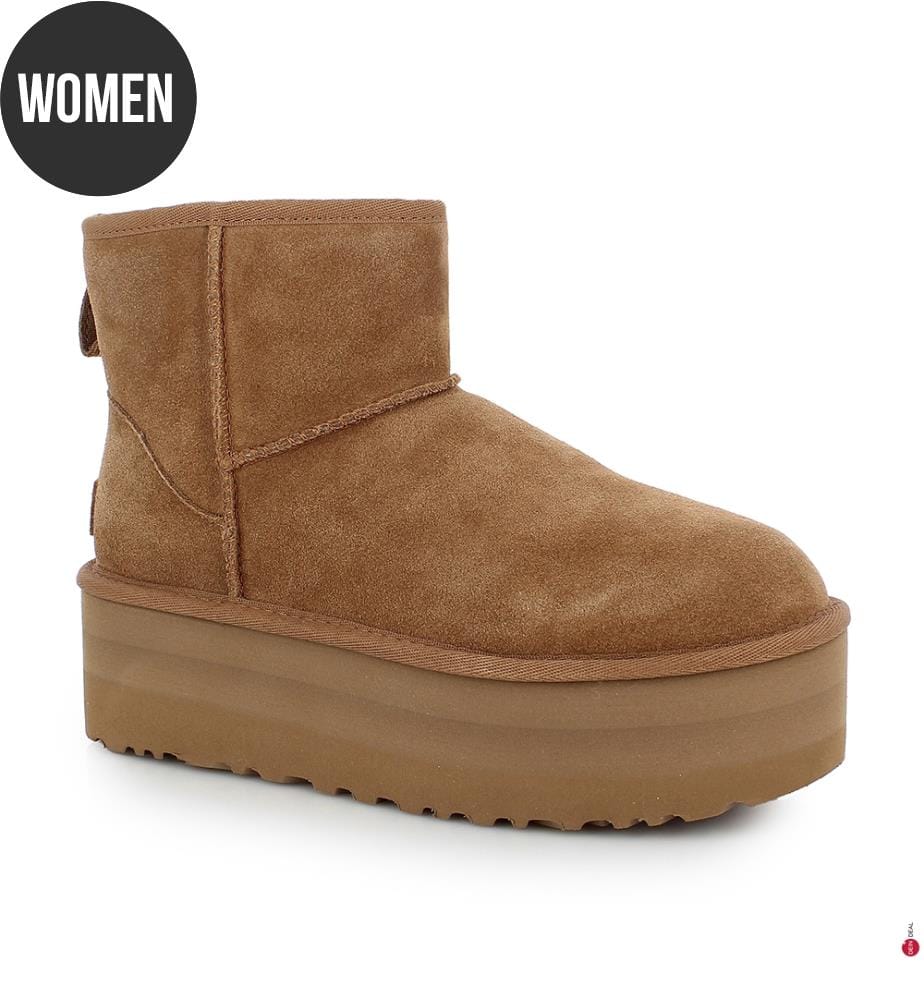 Classic Mini Plateform Stiefeletten für Damen - Hellbraun