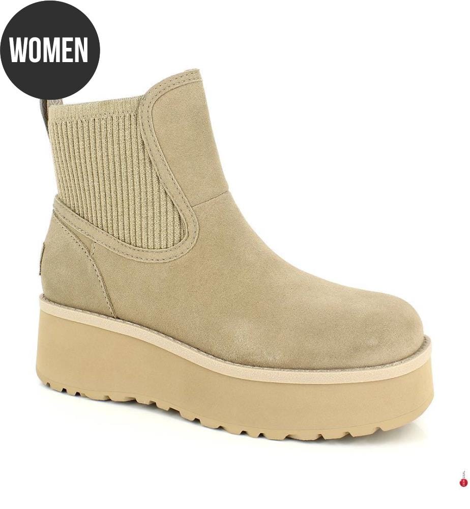 Chelsea-Boots aus Mischleder - Beige