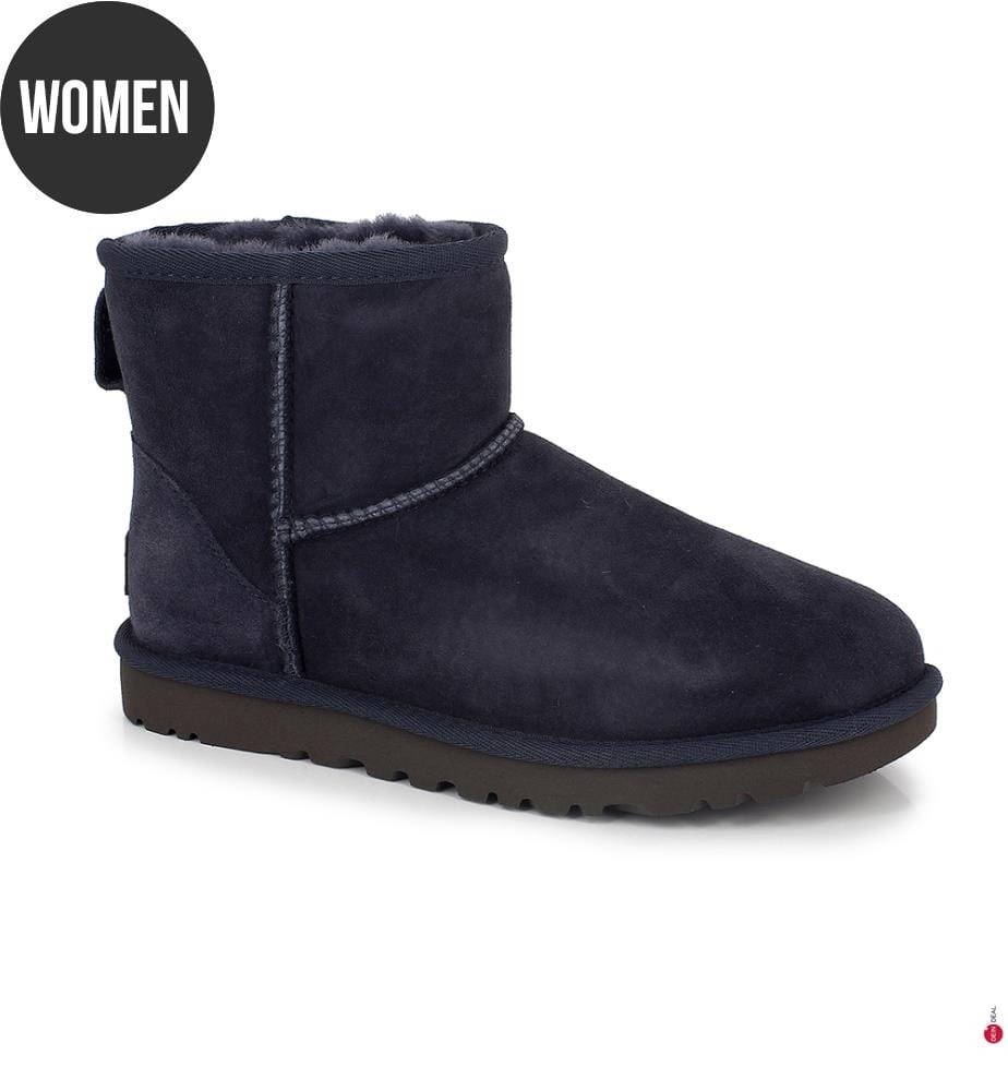 Lederstiefel Classic Mini II - Marinblau