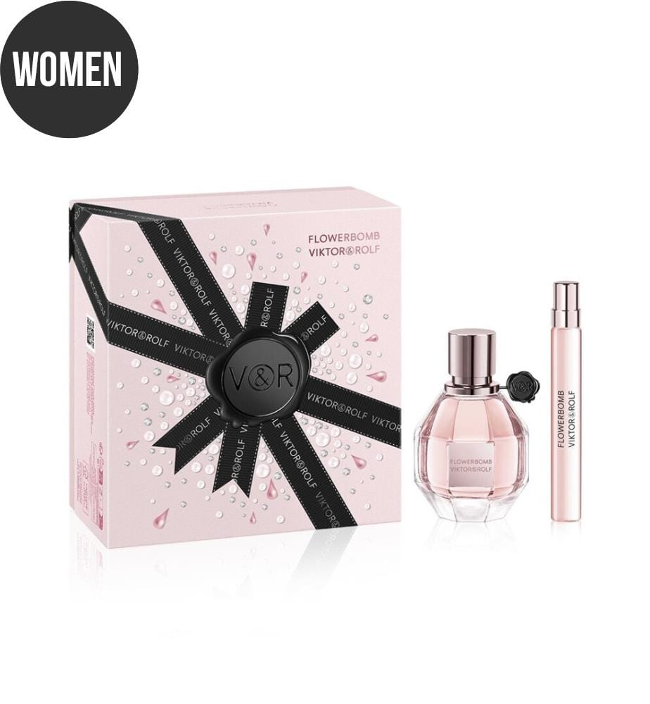 Geschenkset mit Eau de Parfum „Flowerbomb“ von Viktor & Rolf - 50 + Mini