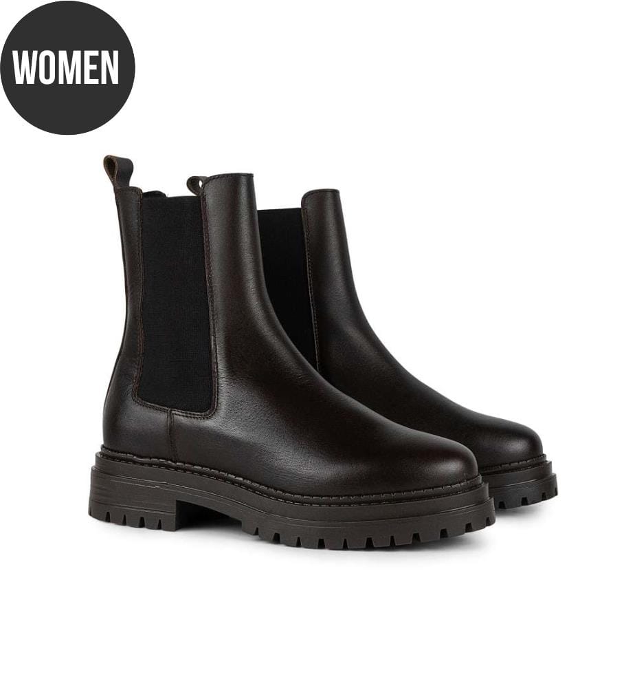 Leder Overknee-Stiefel - Braun