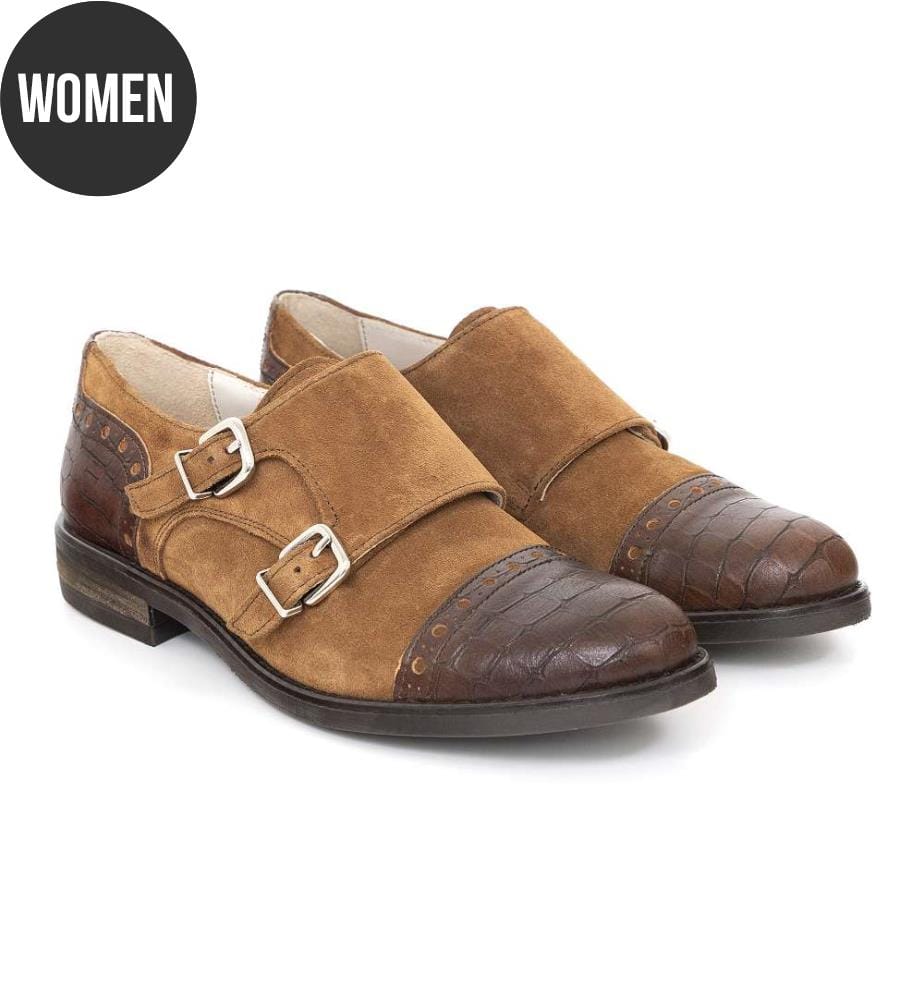 Schuhe in Kombination mit Leder - Beige