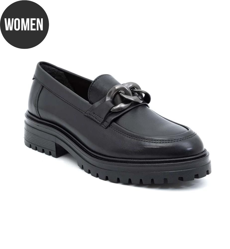 Halbschuhe mit Kette - Schwarz