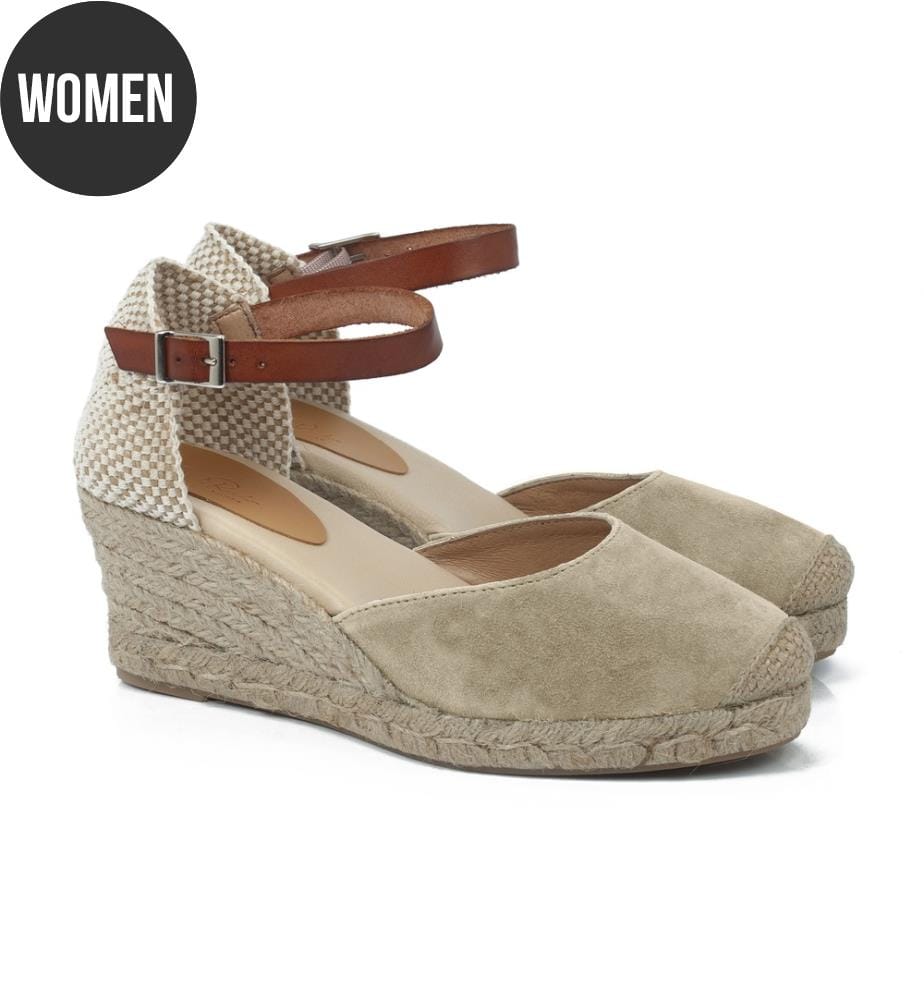 Espadrilles aus Wildleder - Beige