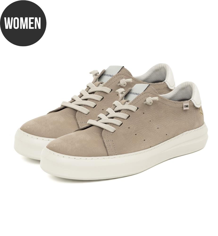Turnschuhe aus Nubuk - Beige