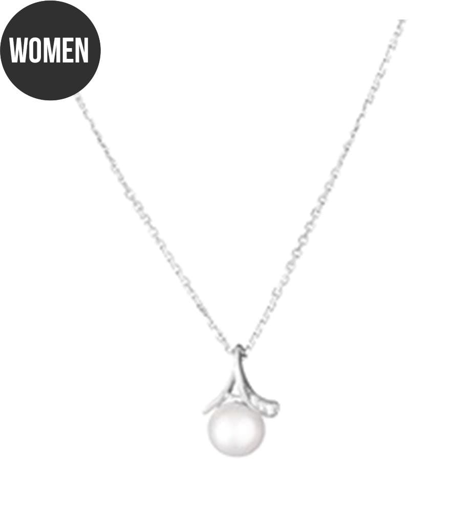 Phoenix Pendant - White Gold, White Pearl, and Zirconium