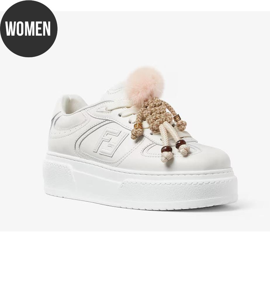 Baskets à Plateforme en Cuir - Blanc