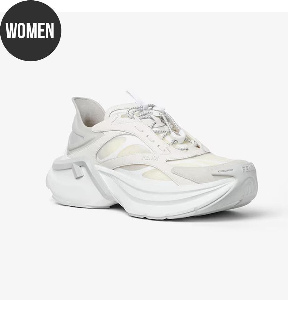Baskets en Cuir et Maille - Blanc