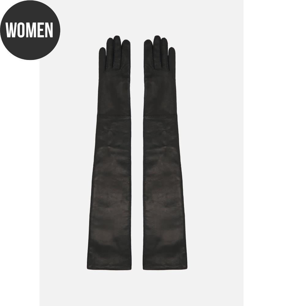 Gants longs en cuir Nappa - Noir