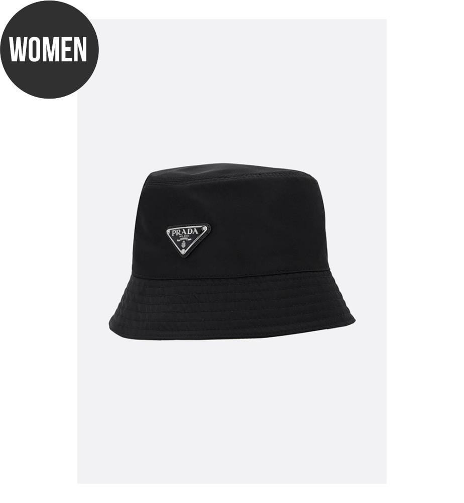 Chapeau baquet en Re-Nylon avec logo – Noir