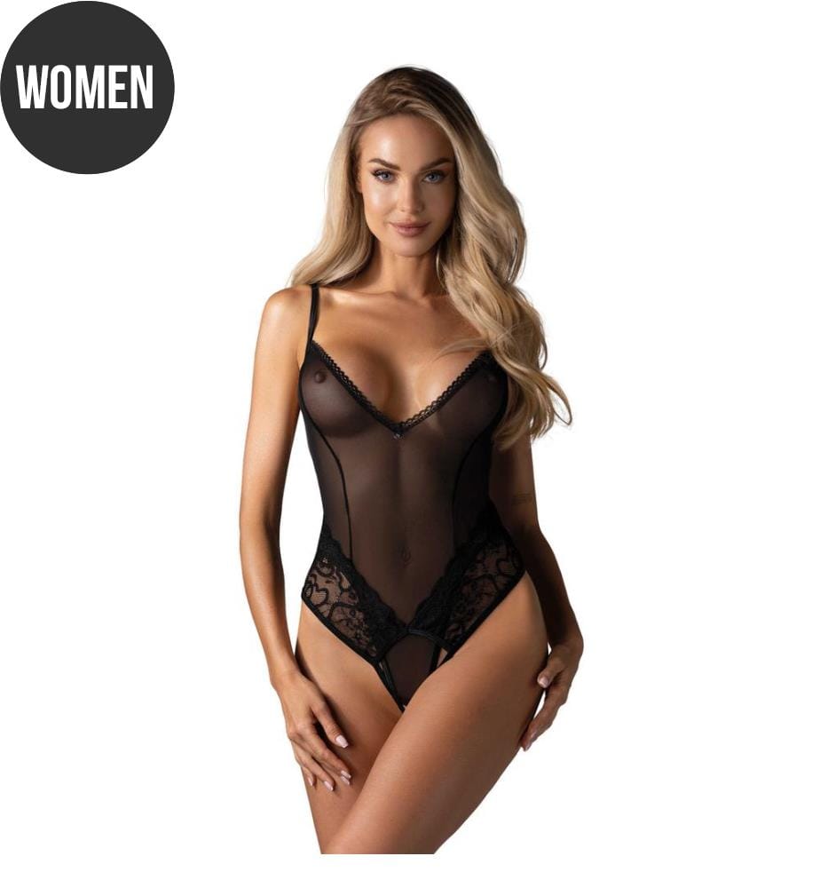 Blomentis offener Body - Schwarz