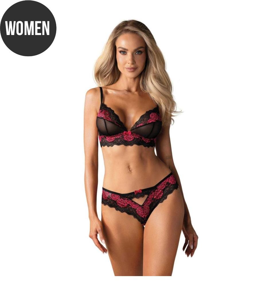 Tulia Zweiteiliges Set - Schwarz und Fuchsia