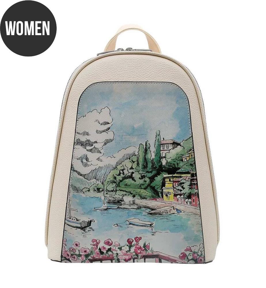 Sac à Dos en cuir végétal - Lago di Como Design - Blanc