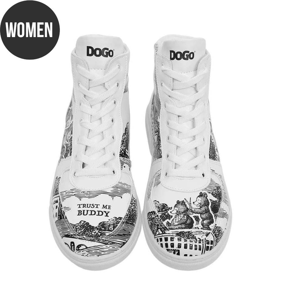 Hohe Turnschuhe aus veganem Leder in Weiss - Trust Me Buddy Design