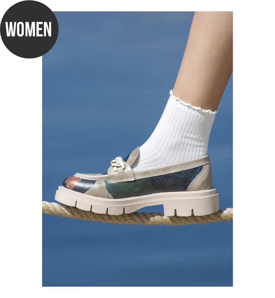 Mehrfarbige Loafers aus Veganleder - Petals Design