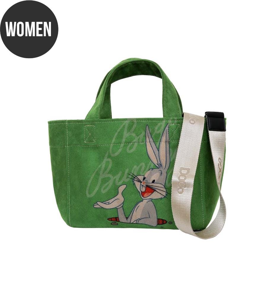 Sac fourre-tout vert moyen pour femme, vegan – Motif « Bugs Bunny Bunny Talk » de Warner Bros
