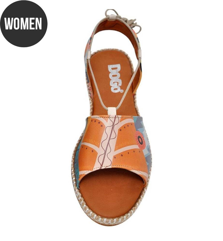Orangefarbene Schnürsandalen aus veganem Leder - Willkommen im Tribe Design